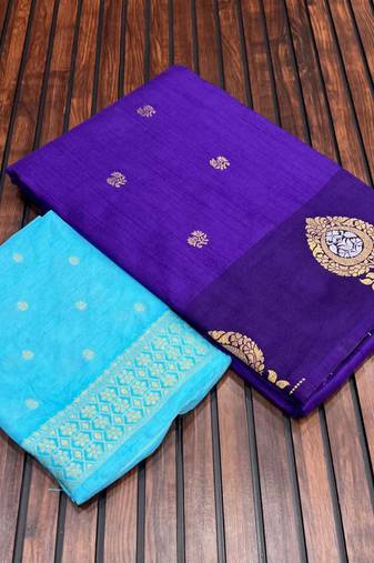 purple concept satin effect border dola silk saree