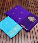 purple concept satin effect border dola silk saree