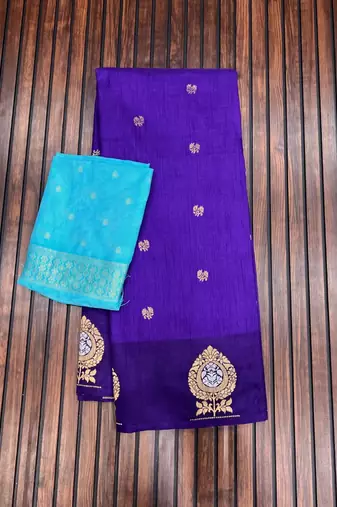 purple concept satin effect border dola silk saree
