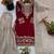 Maroon silk blend embroidered sharara set