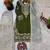 Olive silk blend embroidered sharara set