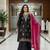 Black georgette embroidered sharara set