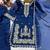 Royal blue silk blend embroidered sharara set