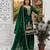 Green silk blend embroidered sharara set
