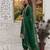 Green silk blend embroidered sharara set