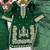 Green silk blend embroidered sharara set