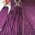 Purple silk blend embroidered alia cut kurta set