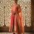 Pink satin embroidered gown set