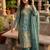 Sky blue silk blend embroidered salwaar kameez