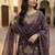 Purple silk blend embroidered salwaar kameez
