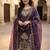 Purple silk blend embroidered salwaar kameez