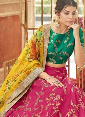 Peach chanderi silk kurti 1
