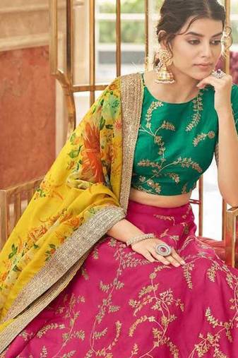 Peach chanderi silk kurti
