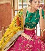 Peach chanderi silk kurti
