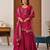 Pink silk blend embroidered sharara set