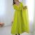 Parrot green georgette plain gown set