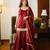 Maroon silk blend embroidered sharara set