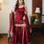 Maroon silk blend embroidered sharara set