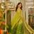 Olive organza printed gown set