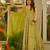 Olive organza printed gown set