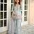 Sky blue satin embroidered farshi salwar set