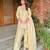 Cream satin embroidered farshi salwar set