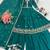 Teal silk blend embroidered sharara set