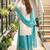 White faux georgette embroidered palazzo set
