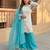 White faux georgette embroidered palazzo set