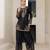 Black crepe embroidered farshi salwar set