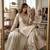 Beige silk blend embroidered sharara set