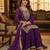Purple silk blend embroidered sharara set