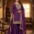 Purple silk blend embroidered sharara set