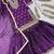 Purple silk blend embroidered sharara set