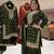 Green silk blend embroidered sharara set