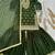 Green silk blend embroidered sharara set