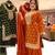 Orange silk blend embroidered sharara set