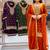 Orange silk blend embroidered sharara set