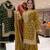 Mustard silk blend embroidered sharara set