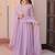 Lavender georgette embroidered gown set