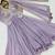 Lavender georgette embroidered gown set