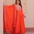 Orange georgette embroidered gown set