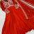 Orange georgette embroidered gown set
