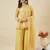 Light yellow silk blend embroidered palazzo set