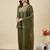 Olive silk blend embroidered palazzo set