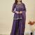Purple silk blend embroidered palazzo set