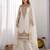 White silk blend embroidered palazzo set