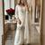 White silk blend embroidered sharara set