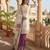 White silk blend embroidered sharara set