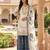 White silk blend embroidered sharara set